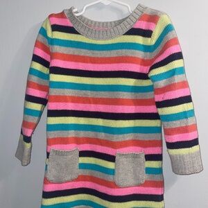 Colorful Striped Sweater Dress